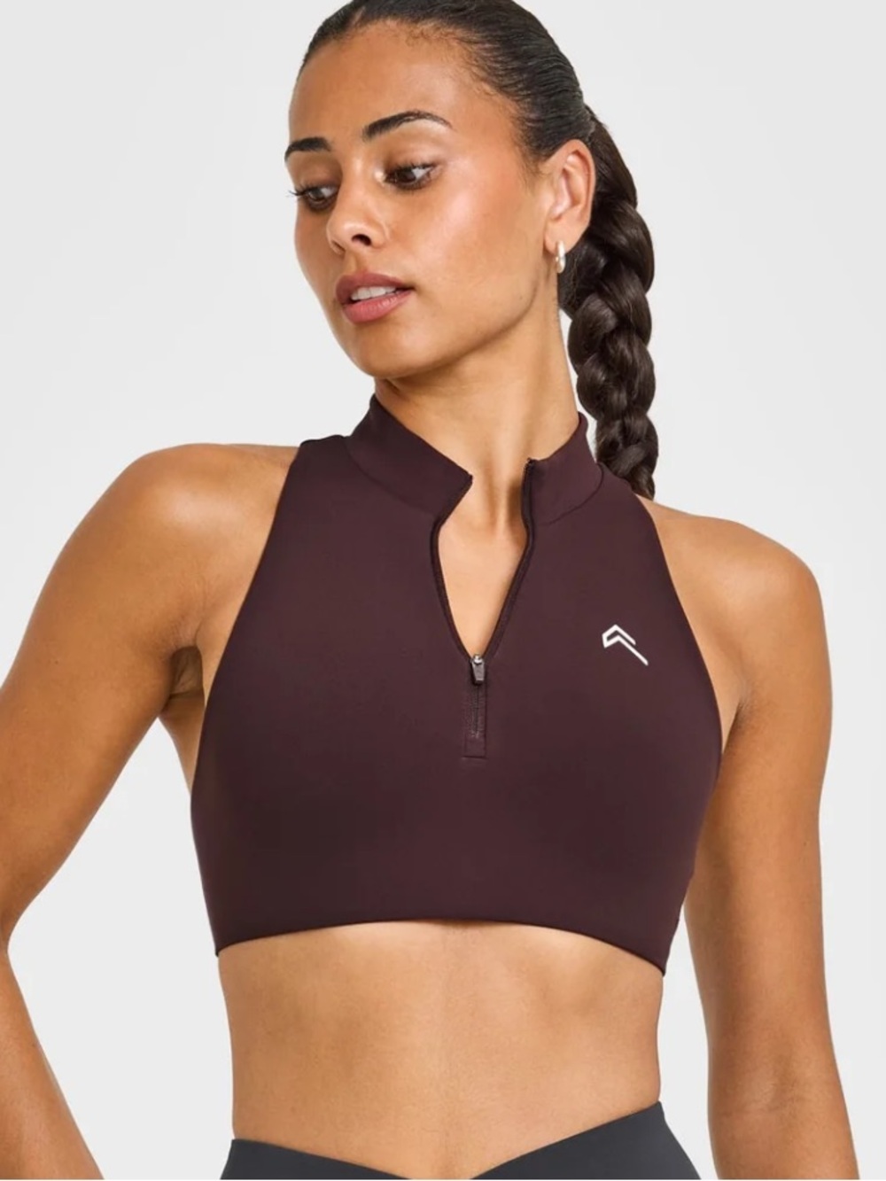 ONERACTIVE PLUM BROWN SPORTS BRA